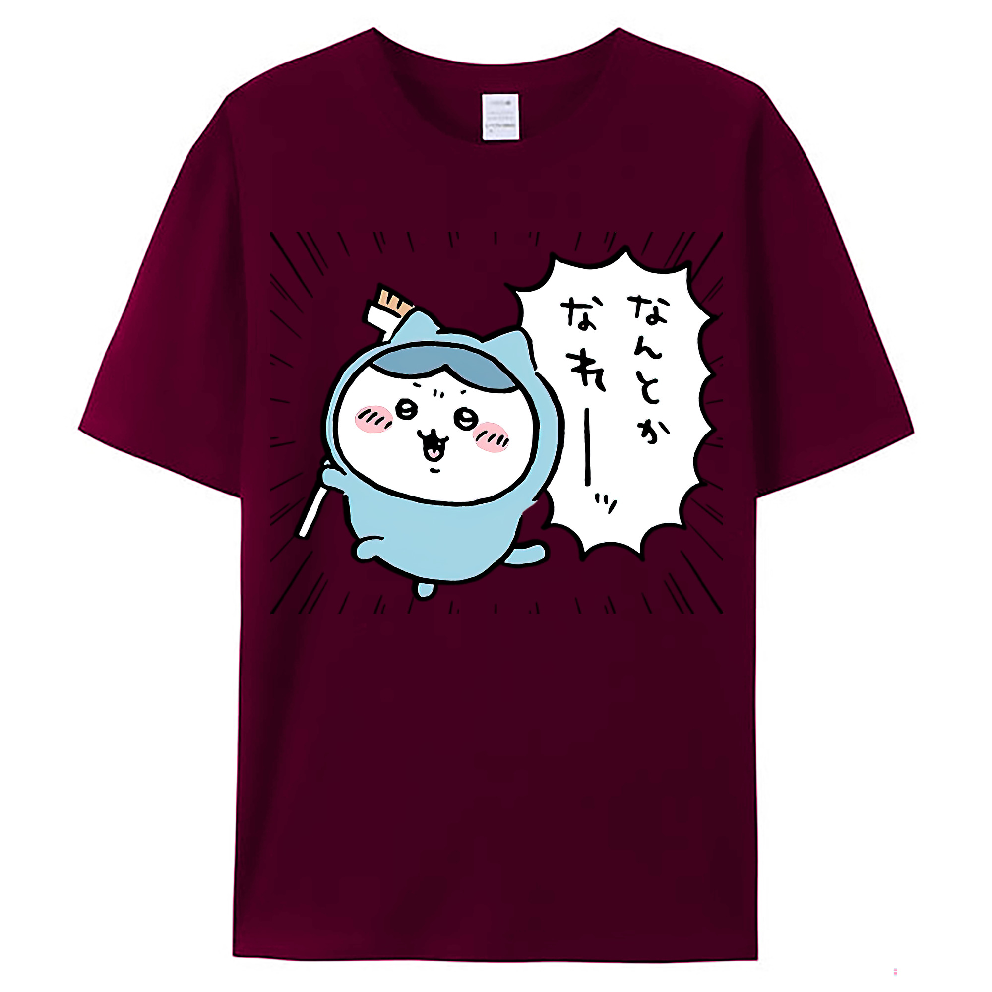 （画像用） ちいかわ ハチワレ Chii-kawa hachiware レディースカジュアルプリントTシャツ（綿100％）